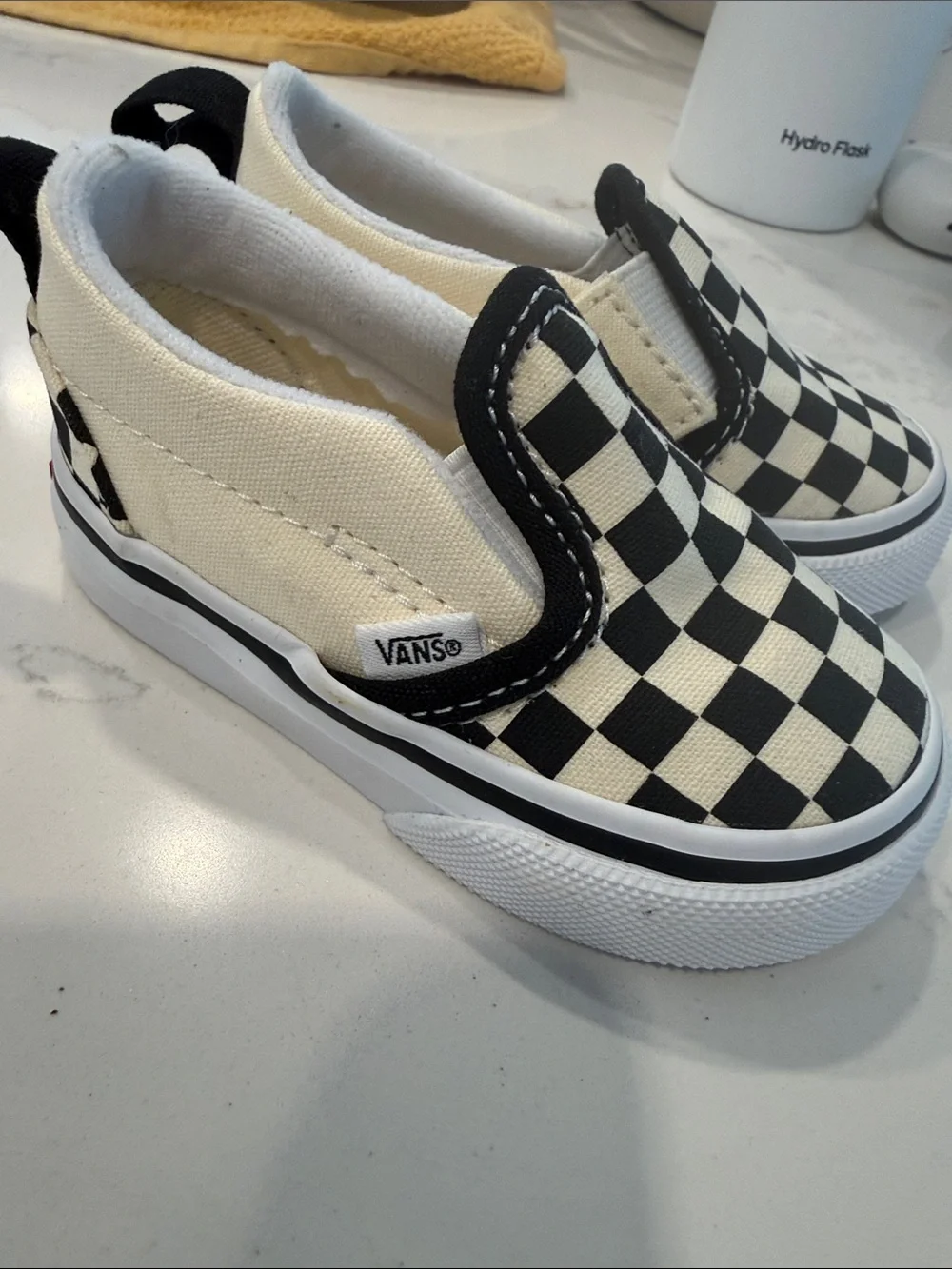 NWOT Vans Toddler 4 Slip-On Checkerboard in Black & White